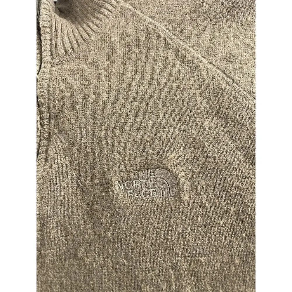 The North Face Sweater Mens Medium Brown Wool Blend Quarter Zip Pullover N192